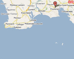 seaside map Fouesnant